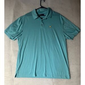 Jack Nicklaus Golf Men's Polo Striped Blue Shirt Golden Bear Size XL